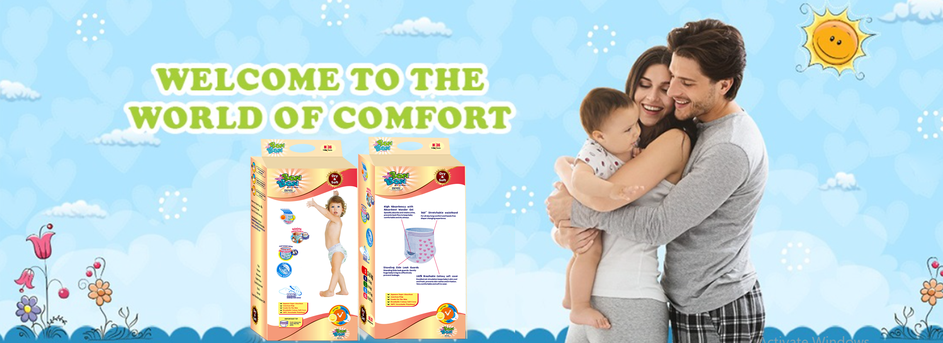 dry & soft baby diapers