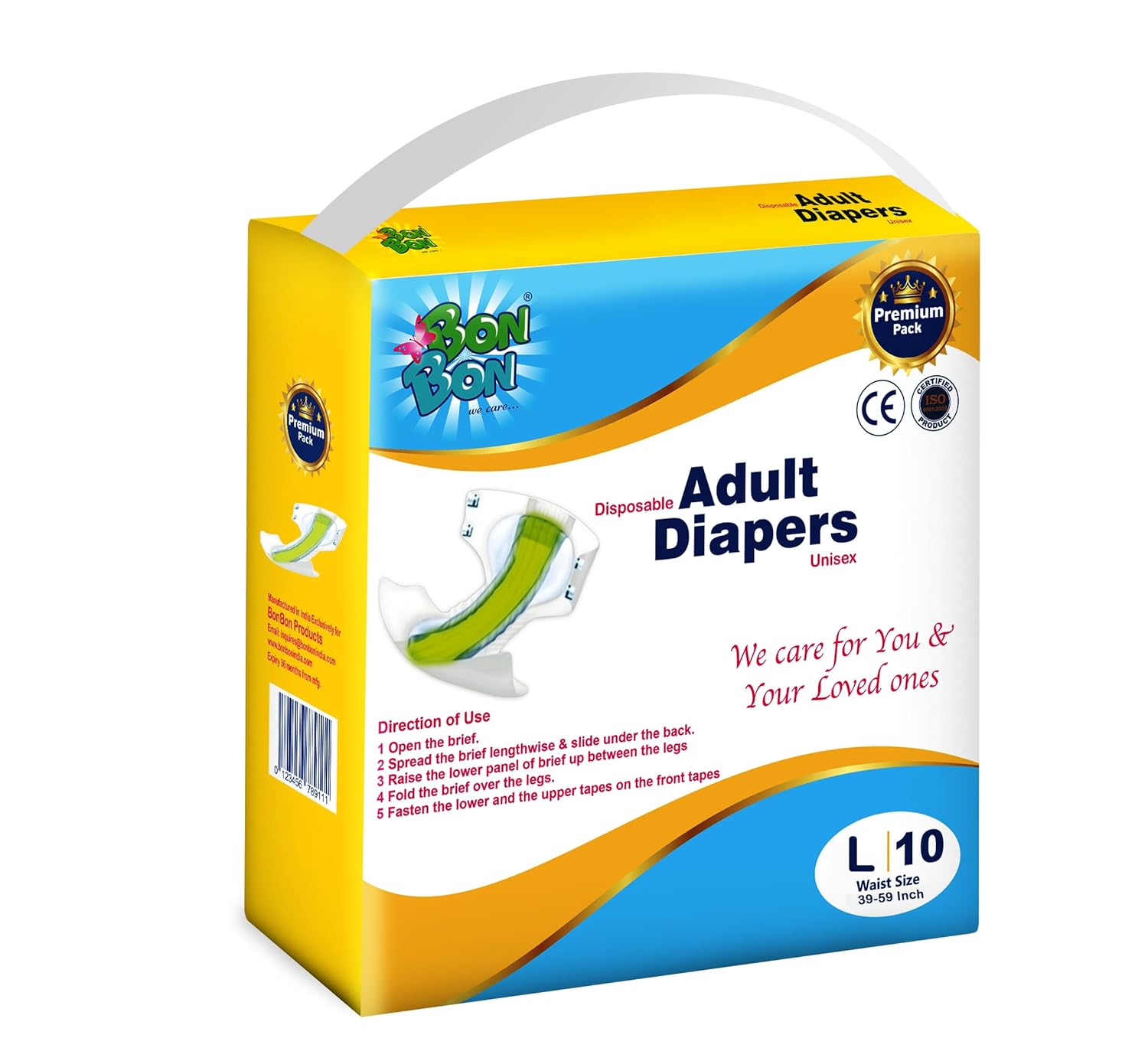 L1 Yellow BonBon Adult Diaper in all Size (S, M, L, XL, XXL)