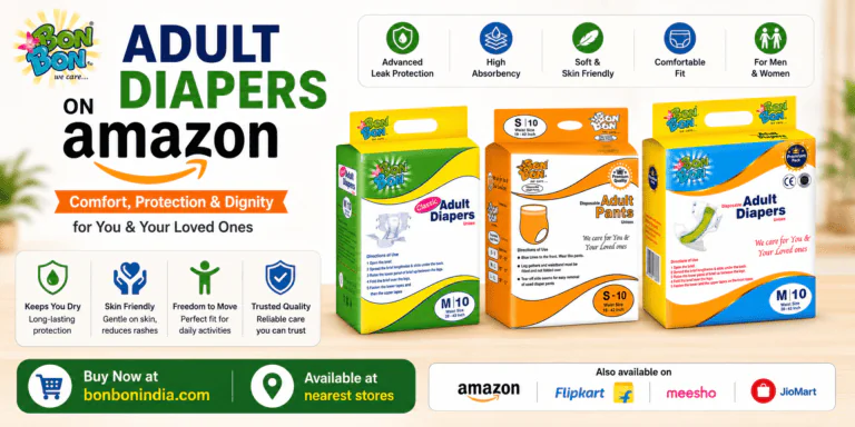 Adult diapers on Amazon complete guide 2026 — how to choose, compare, and buy from BonBon India