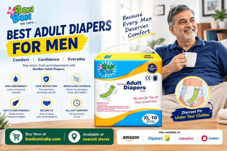 Best adult diapers for men in 2026 — high absorbency, leak-proof, and comfortable fit from BonBon India